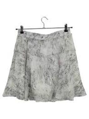 Banana Republic Gray Patterned Skater Skirt